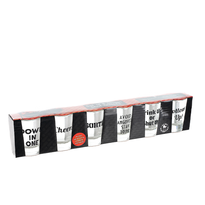 Set 6 pahare de shot hydra, 32x6,5  cm, sticla