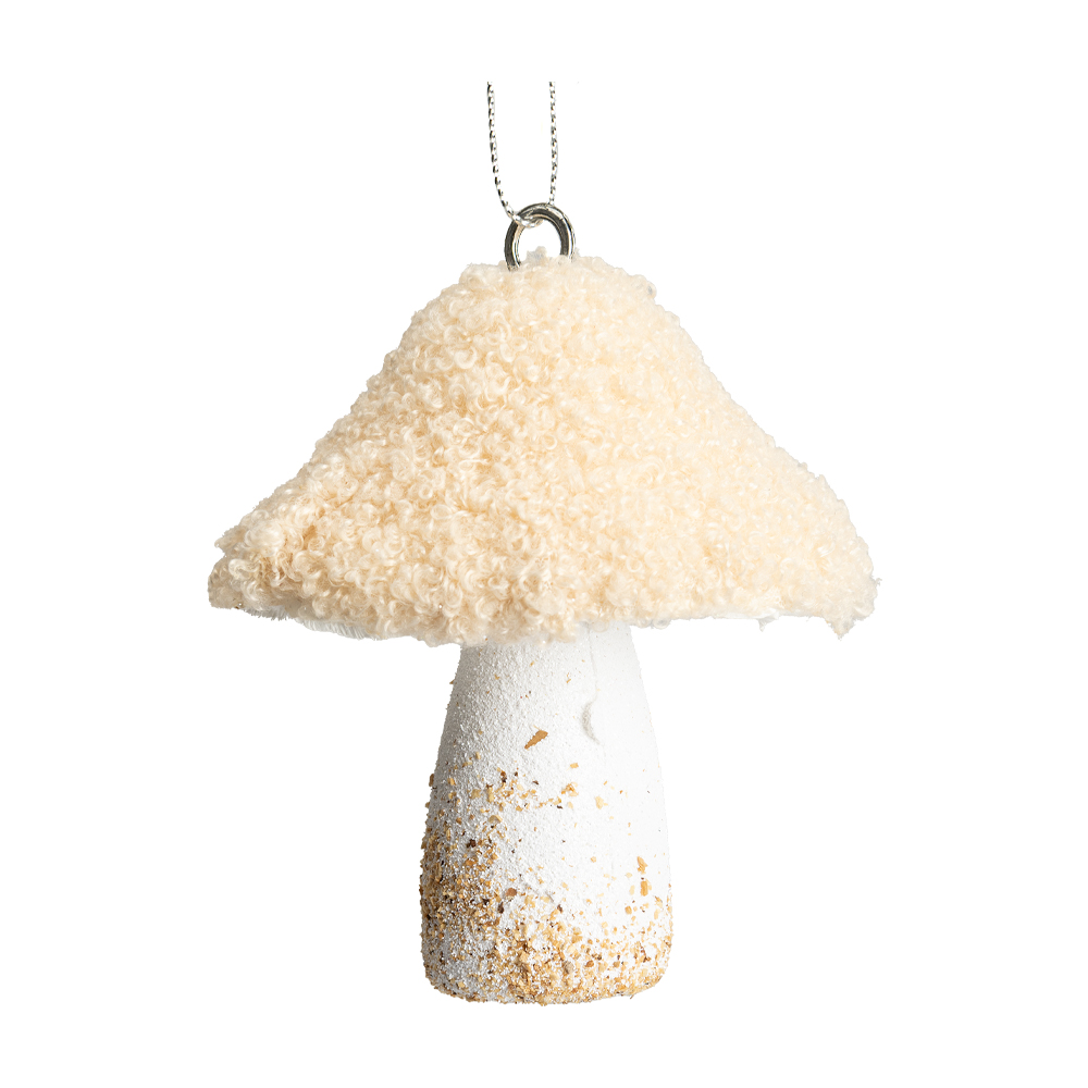 Decoratiune de agatat ciuperca WHITE XMAS,11 cm