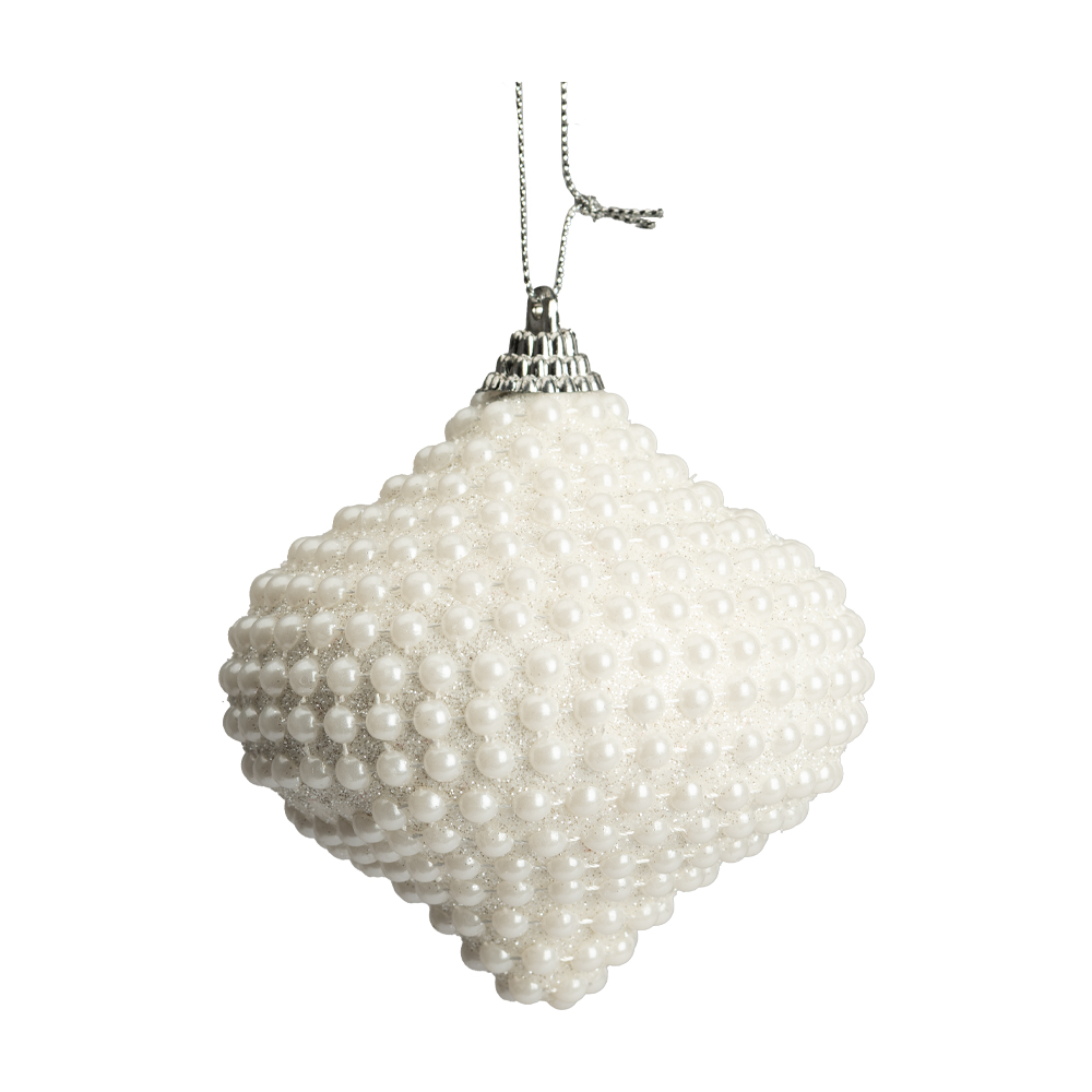 Decoratiune glob cu margele para S WHITE XMAS