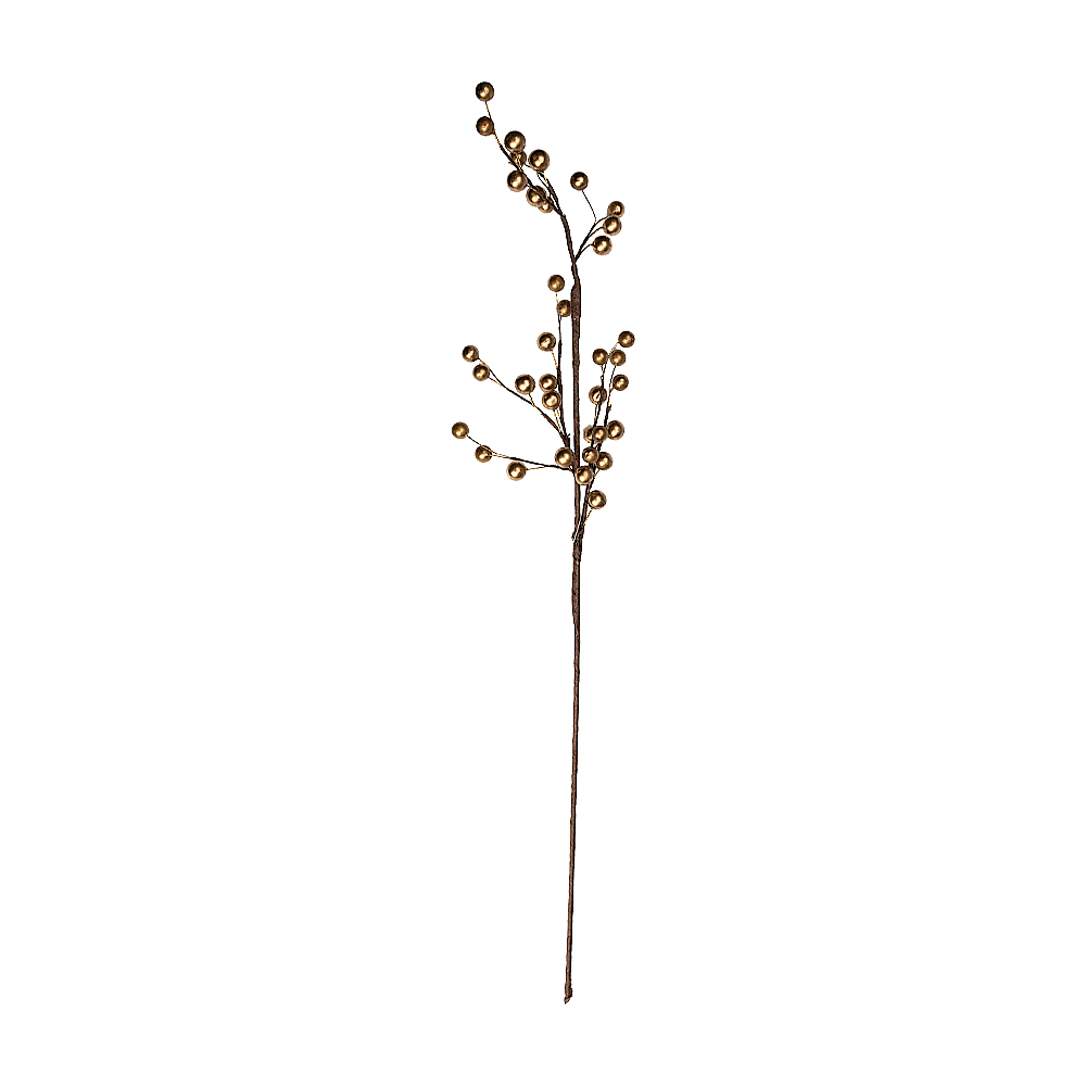 Decoratiune creanga cu bobite GOLDEN ILEX,68 cm