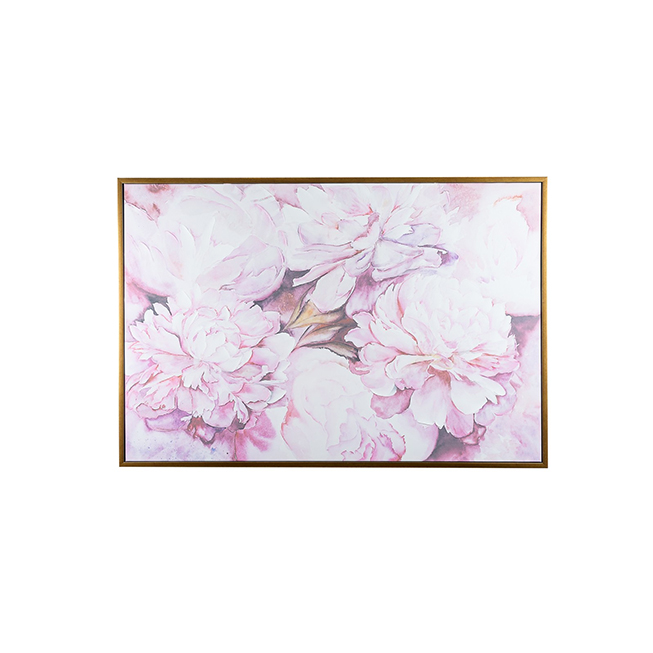 Tablou PASTEL FLOWERS, 120x80 cm, rama aurie