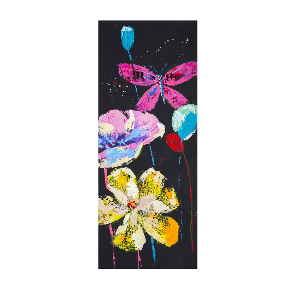 Tablou pictat manual Florid C 100x40cm