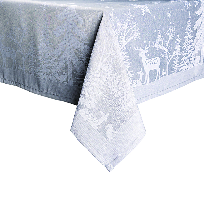 Fata de masa LAND OF SNOW, 150x220 cm, argintiu