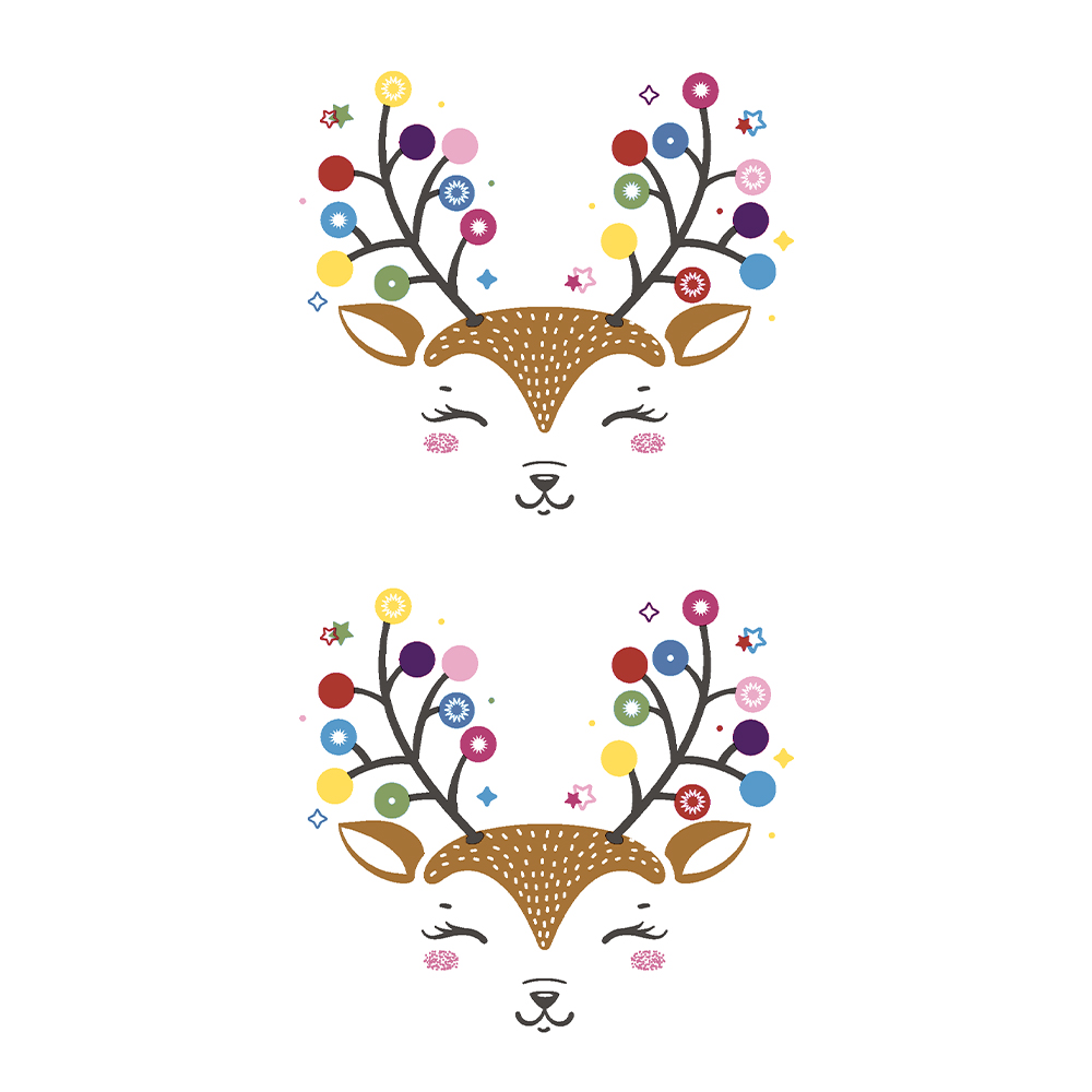 Batiste COLOURFUL DEER, 4 straturi, 21.5x22 cm