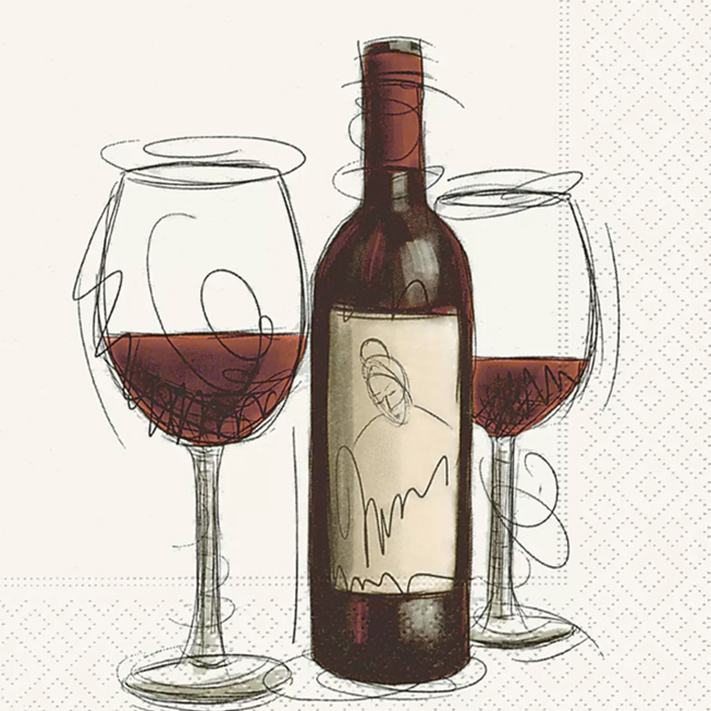 Servetele VINO ROSSO, 33x33 cm