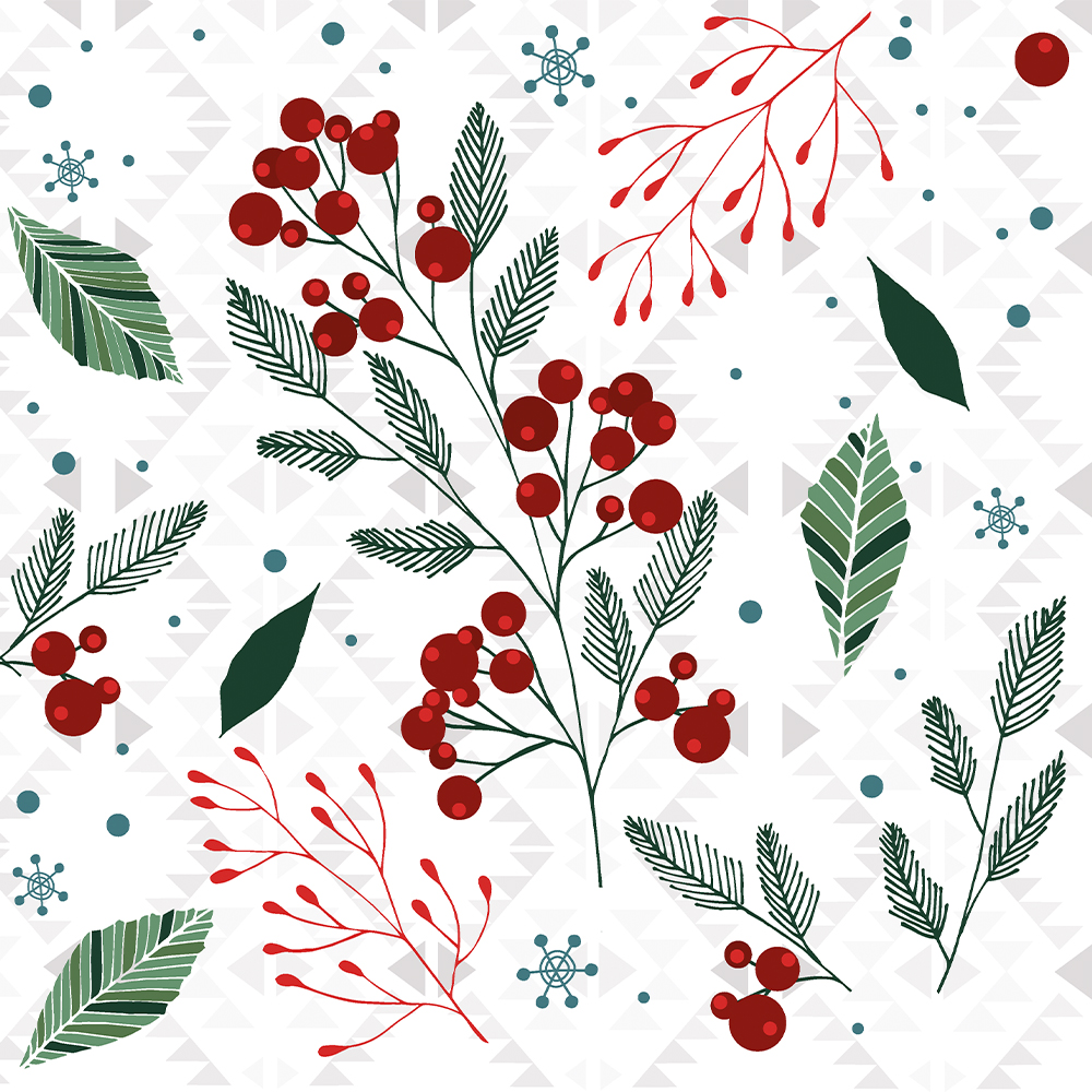 Servetele FESTIVE FLORALS, 33x33 cm