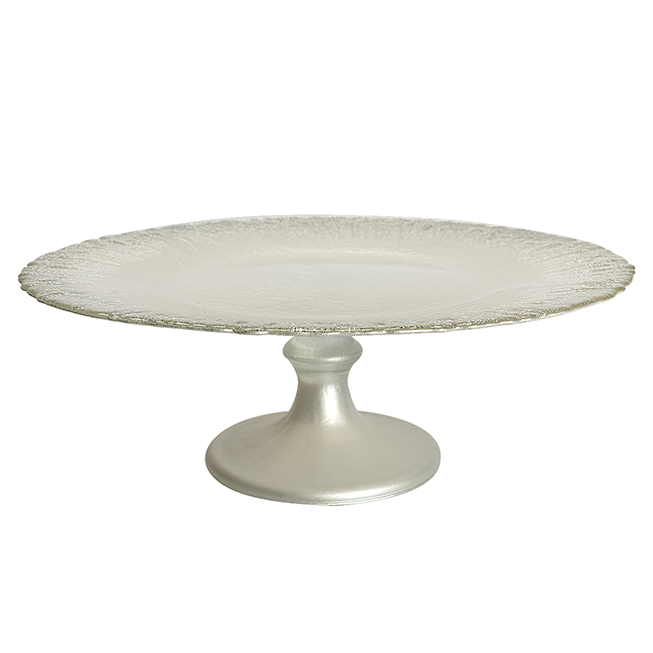 Platou cu picior SILVER BLUSH, 33 cm