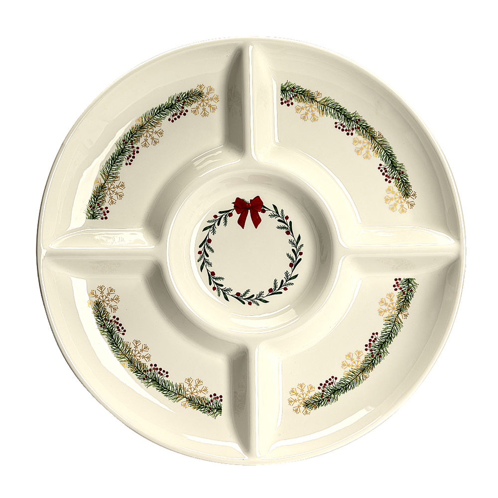 Platou compartimentat ILEX WREATH, 30 cm
