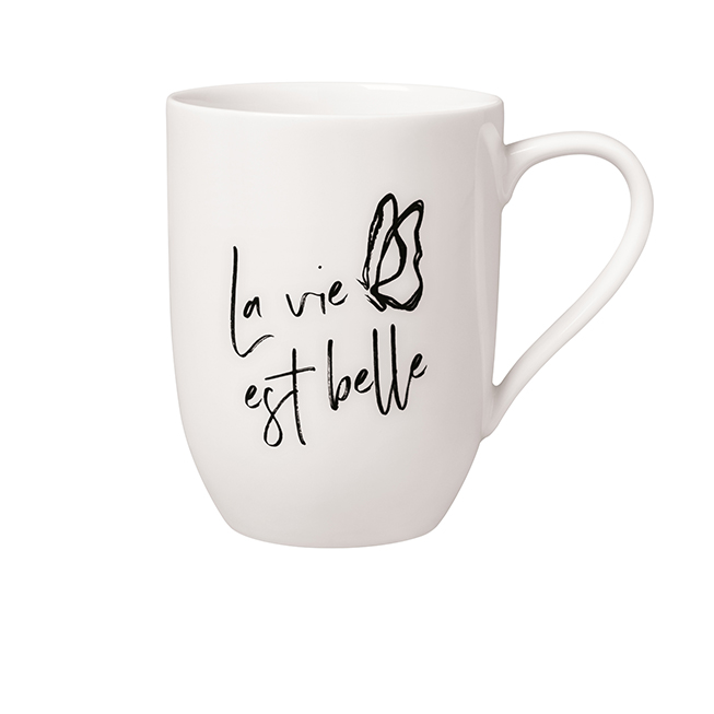 Cana LA VIE EST BELLE, 290 ml, alb, portelan