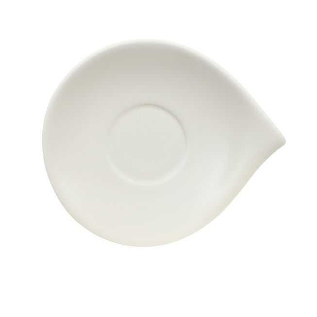 Farfurie ceasca cafea FLOW, 18x15 cm, alb