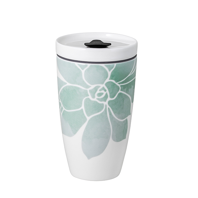 Cana cu floare cu capac TO GO 350 ml