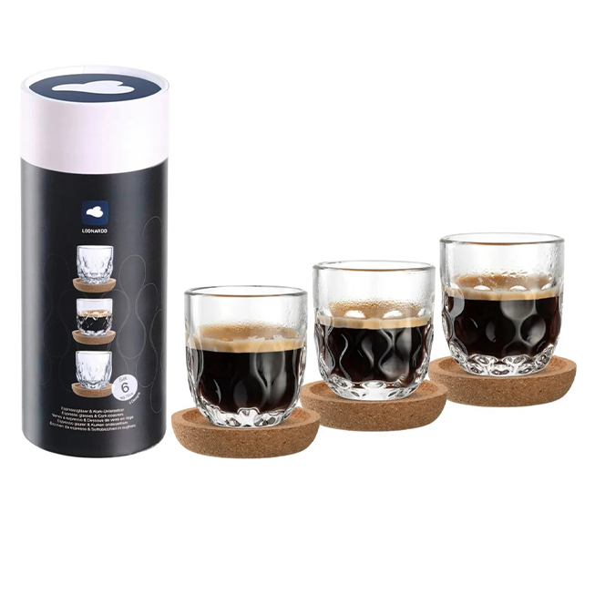 Set 3 cesti espresso cu suport GOCCE, 30 ml