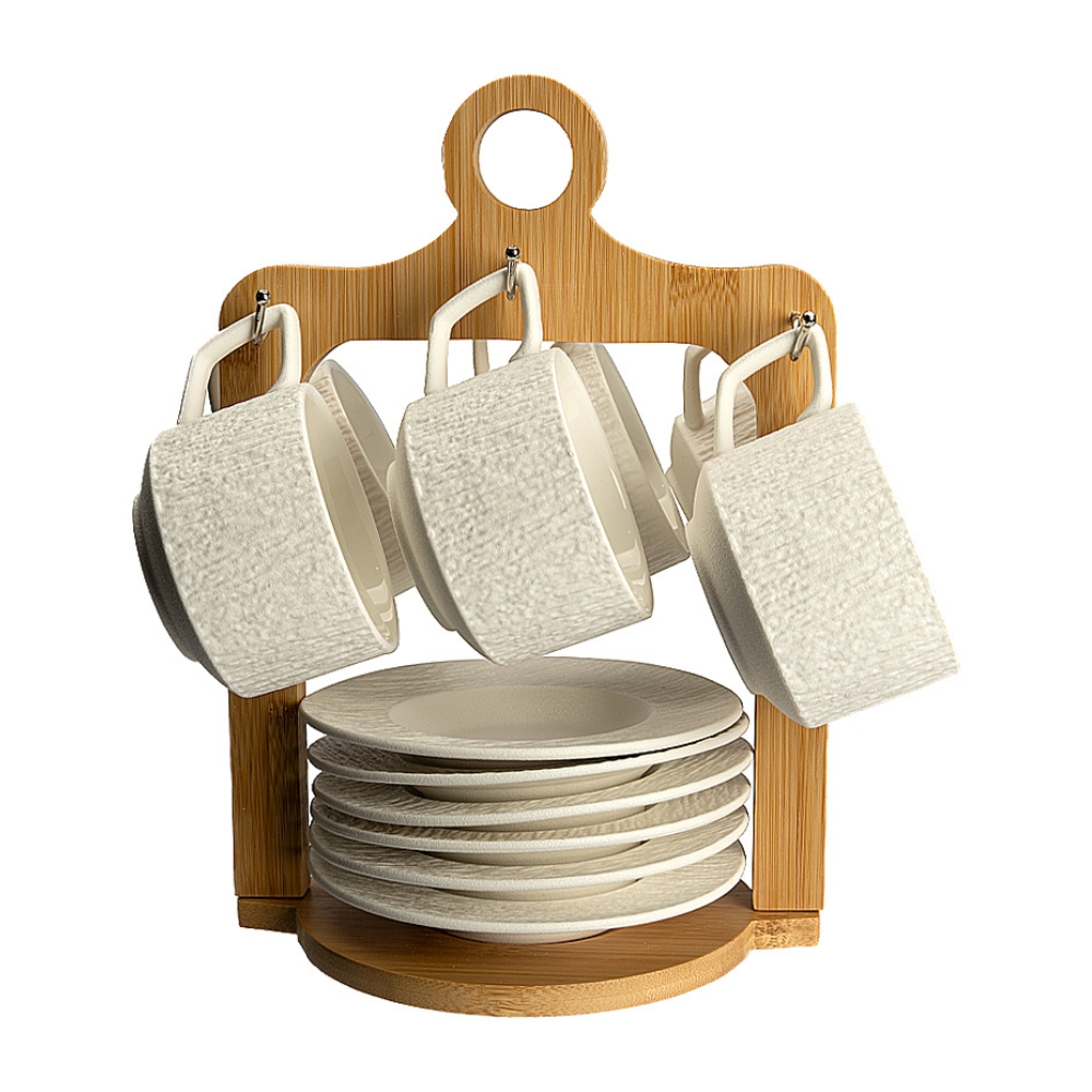 Set 6 cesti si farfurii pentru ceai STONE