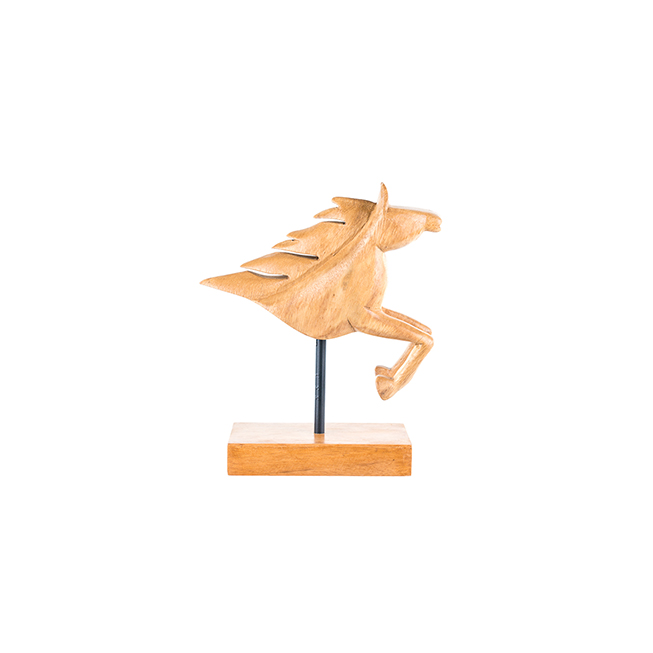 Decoartiune cal WOODEN DECOR, 9.5x21x25 cm, lemn