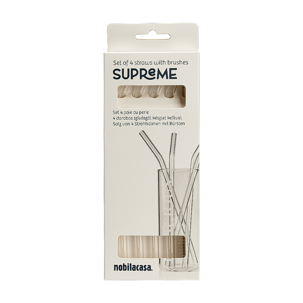 Set 4 paie cu perie SUPREME, 19.5 cm