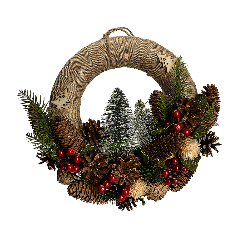 Decoratiune de agatat ILEX WREATH rosu