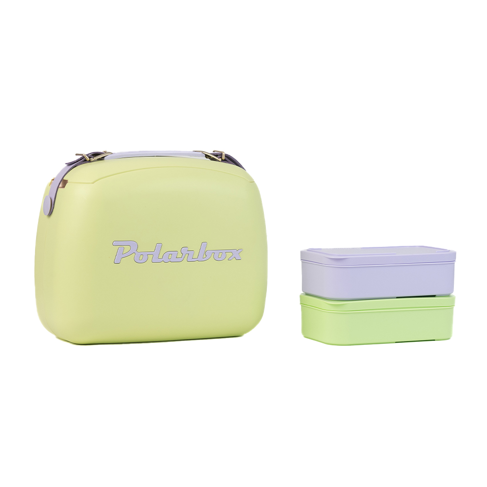 Geanta frigorifica cu 2 caserole POLARBOX lime