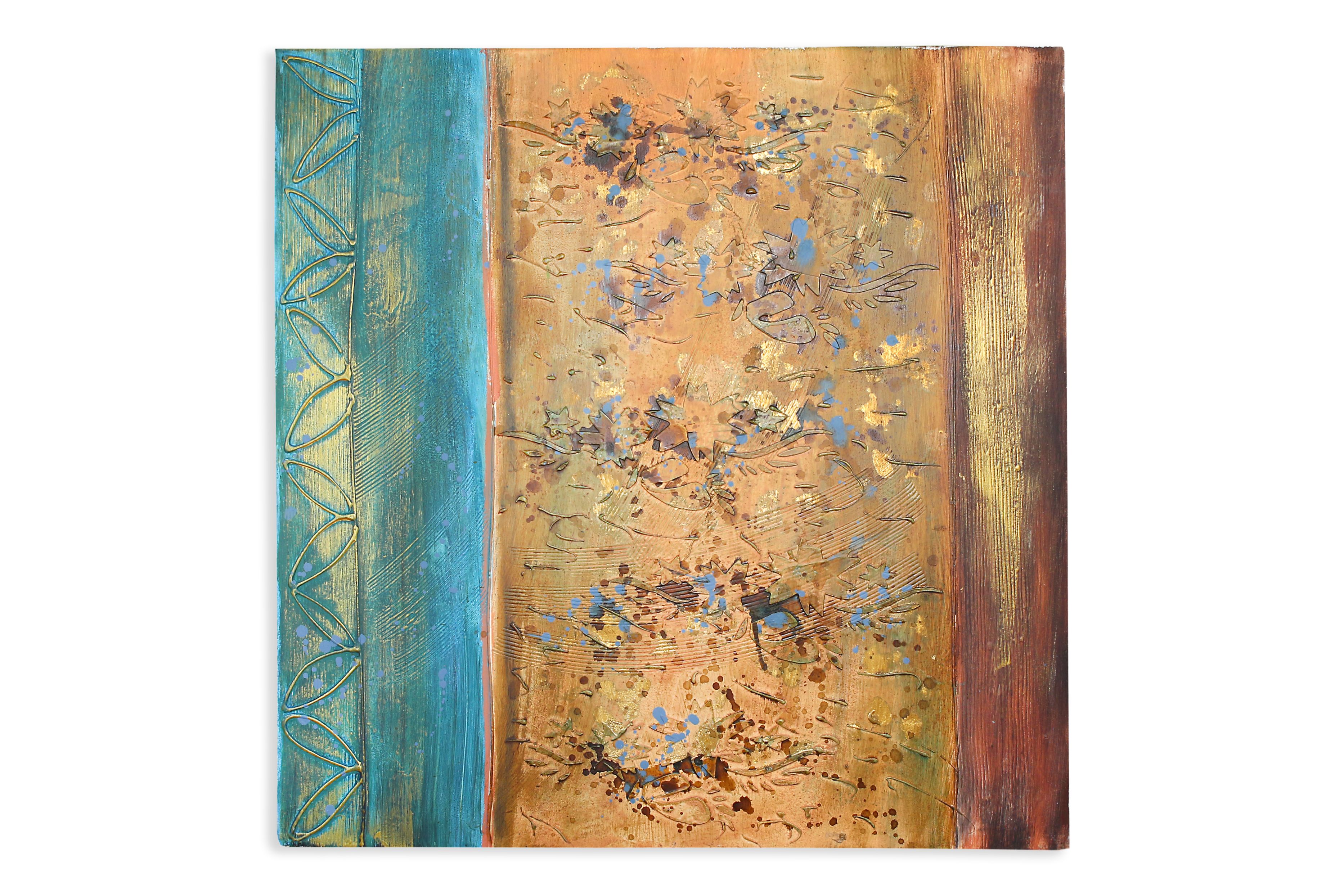 Tablou pictat manual Escape 80x80cm, FSC 100%