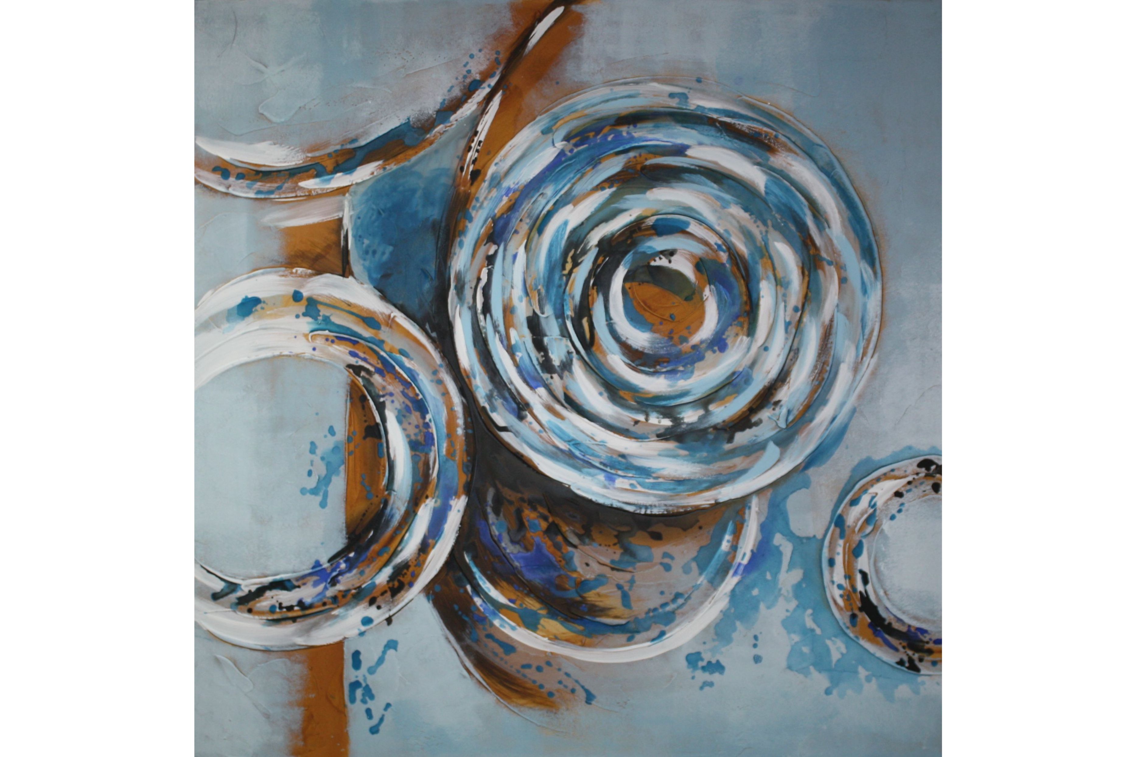 Tablou pictat manual aquamarine 100x100cm,FSC 100%
