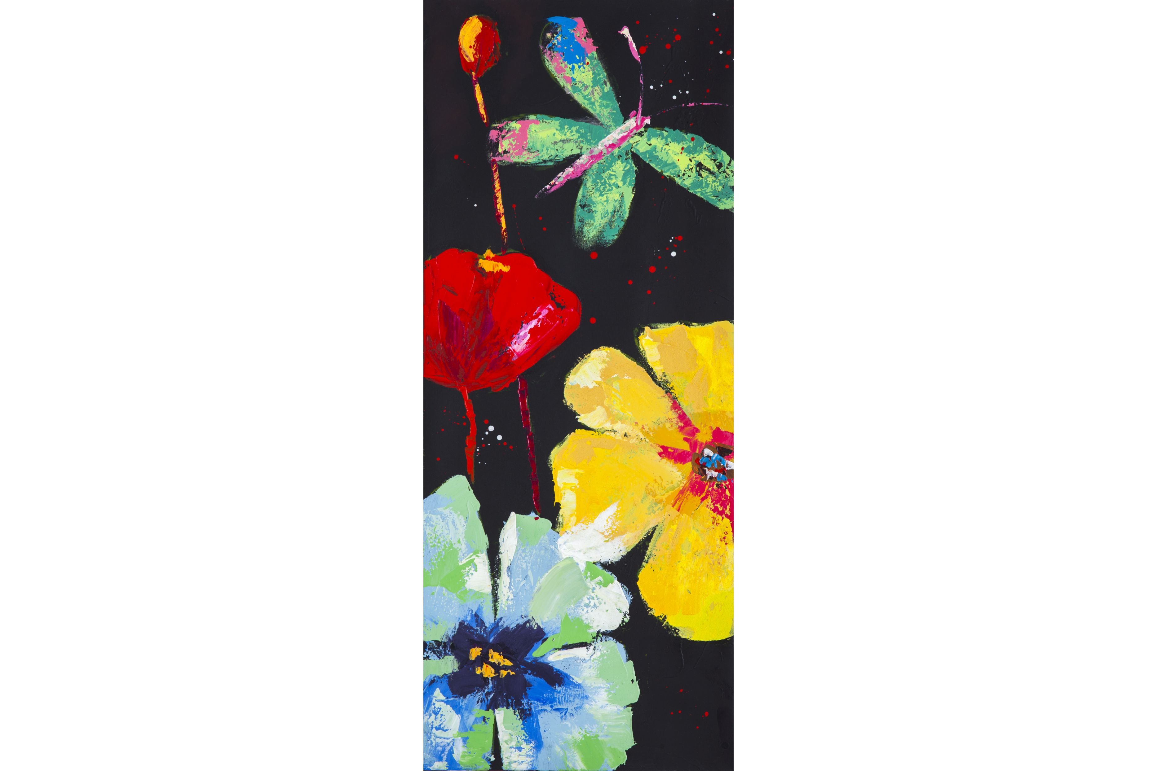 Tablou pictat manual Florid 100x40cm