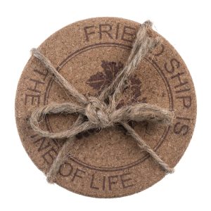 Set suport pentru 4 pahare NATURA, 9,8 cm, MDF