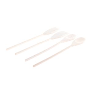 Set 4 ustensile WOODEN, 30 cm, lemn, natur