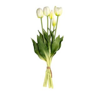 Floare decorativa  TULIP alb, 38 cm