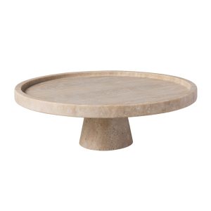 Platou cu picior MANUFACTURE TRAVERTINE, 28 cm