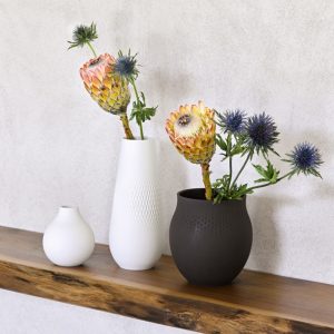 Vaza mare COLLIER NOIR, 26 cm, alb