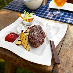 Farfurie grill NEW WAVE, 27x27 cm, alb