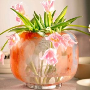 Vaza CIPRIA, 20 cm, portocaliu cu albastru