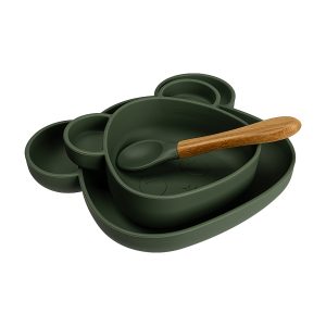 Set 2 boluri cu lingurita PANDA verde