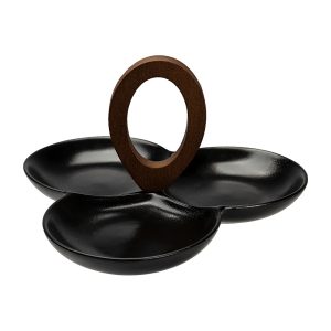 Platou aperitiv SHIVA, 24 cm, negru