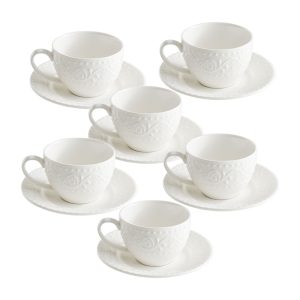 Set 6 cesti cu farfurii SOGNANTE, 100 ml