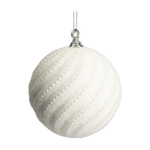 Decoratiune de agatat glob cu margele L WHITE XMAS