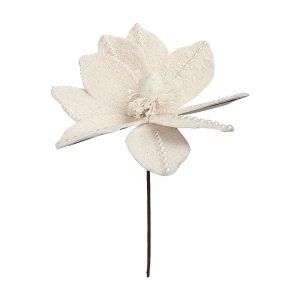 Decoratiune floare WHITE XMAS,23 cm