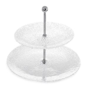 Platou cu 2 nivele GLAMOUR,28 si 21 cm,transparent