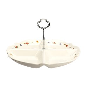 Platou compartimentat cu maner LITTLE FLOWERS,29cm