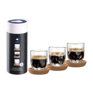 Set 3 cesti espresso cu suport GOCCE, 30 ml