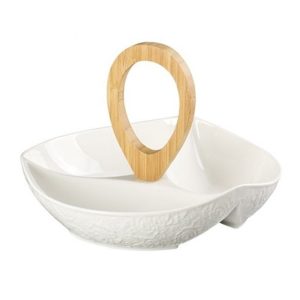 Platou aperitiv cu trei comp ROSE, 23,7x23,7x16 cm