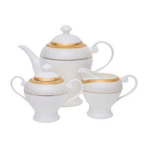 Set ceai 3 piese QUEENLY, portelan englezesc