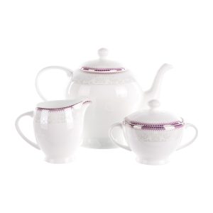 Set ceai 3 piese ROYAL PINK, portelan englezesc