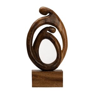 Decoratiune cuplu WOODEN DECOR, 4x14x27 cm