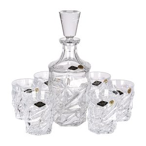 Set 6 pahare whiskey cu decantor FLAMENCO