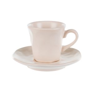 Ceasca cu farfurie NISSI crem, 100 ml