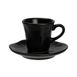 Ceasca cu farfurie NISSI negru, 100 ml