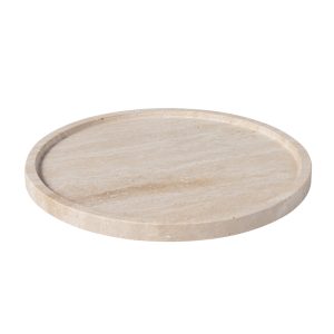 Platou servire rotund MANUFACTURE TRAVERTINE, 24,5 cm