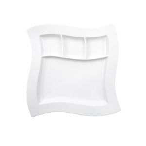 Farfurie grill NEW WAVE, 27x27 cm, alb
