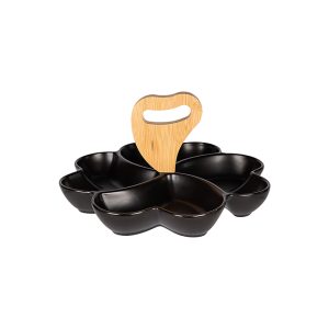 Platou aperitiv ROSE, negru 28x28x15,2 cm