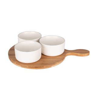 Set 3 boluri pe support bambus  INSPIRATION